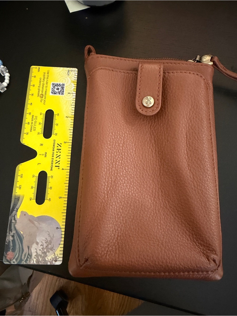 HOBO Pebble Leather mini bag / pouch in Chestnut Brown